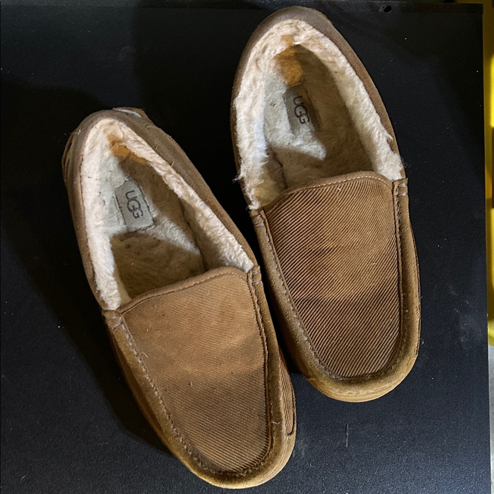 UGG Men's Tan Loafers with Shearling Lining